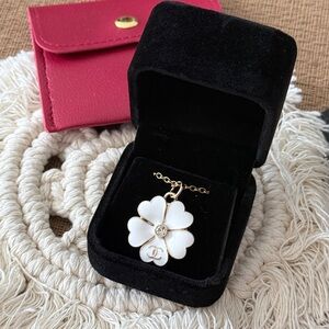 100% Handmade Vintage CHANEL CC Floral Charm Upcycled Repurposed Pedant necklace